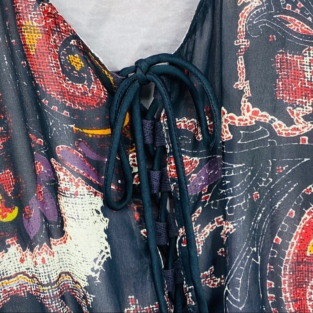 Free People Falling For Georgette Paisley Midi Dress S - Picture 9 of 16